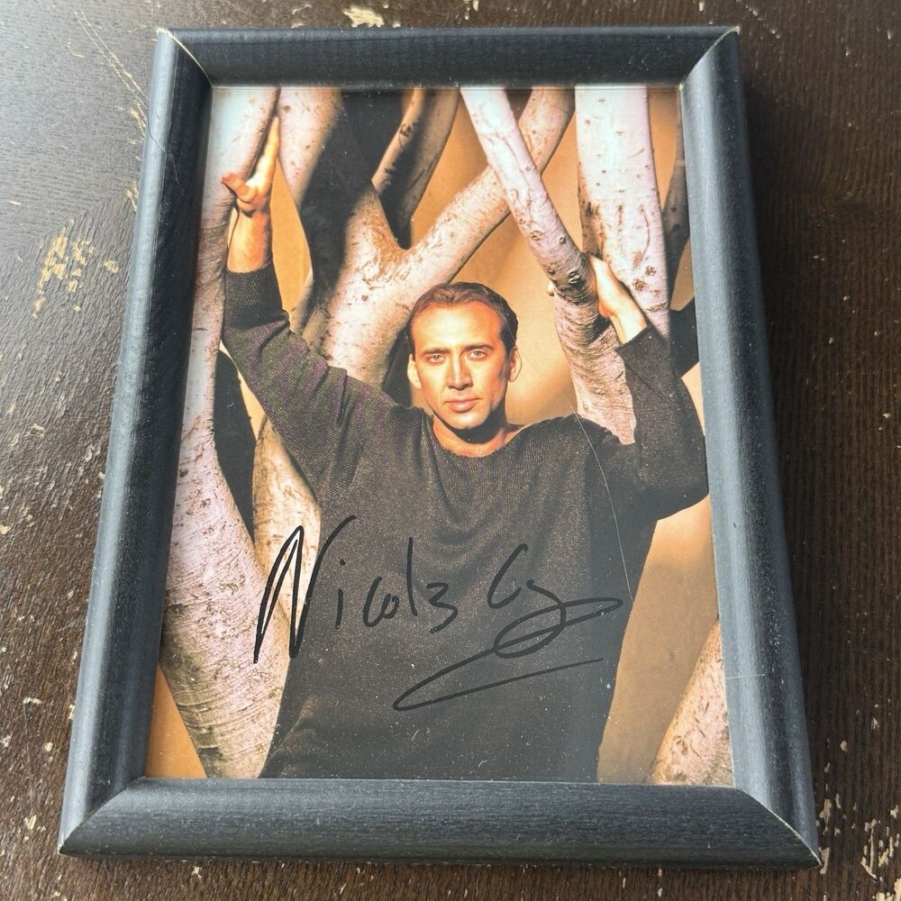 Nicolas Cage Signed 5x7 Autograph In Person Original From The Early 2000s Framed